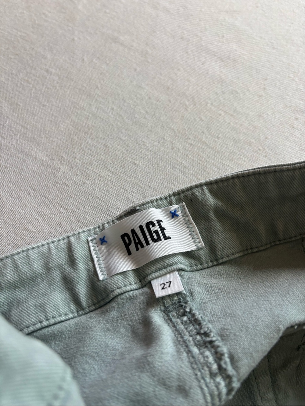 Paige Mayslie Mid Rise Straight Ankle Jeans Vintage Dusty Sage Size 27 Style 760 - Picture 3 of 13